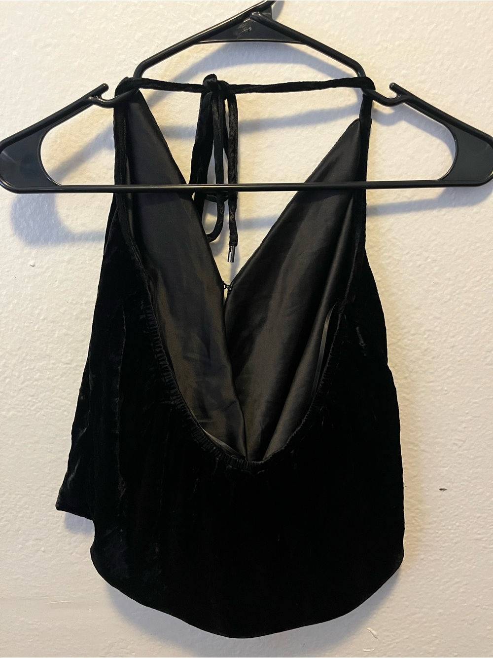 Ramy Brook Black Silk Blend Velvet Halter Top Open Back Size SP - Picture 3 of 6